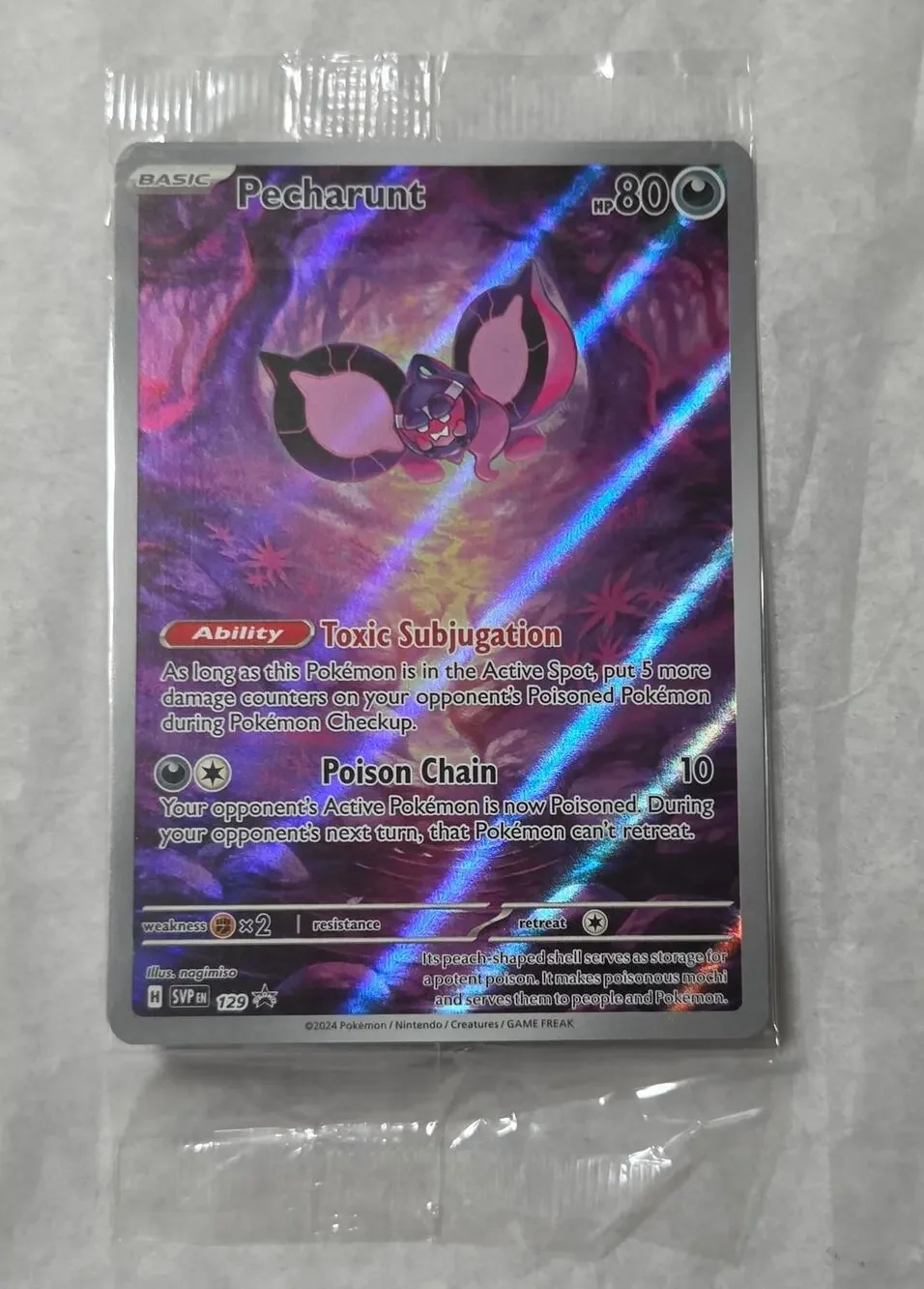 Pokemon Pecharunt Foil SVP-en-SV 129 Black Star Promo Card Factory Sealed 2024